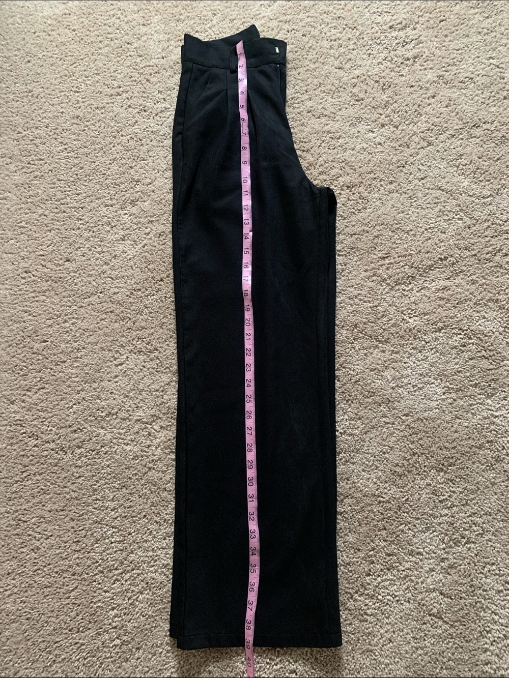 High waisted Black Casual Bottoms - Straight Leg